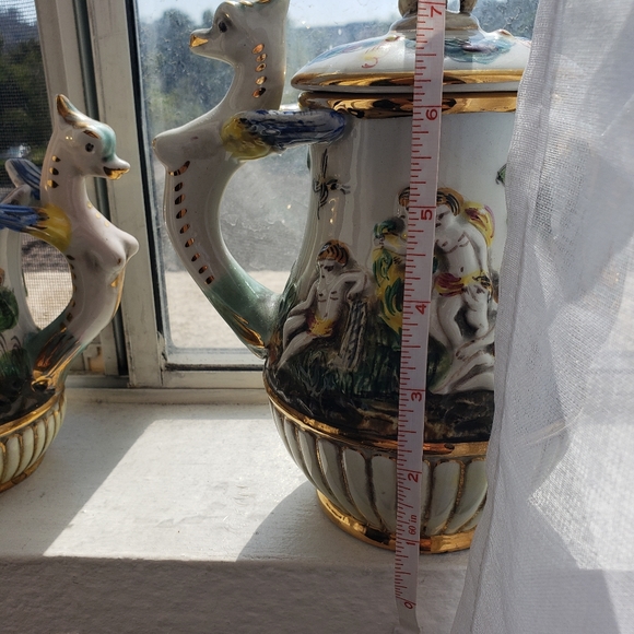 Antique Capodomonte Cherub & Seahorse # 565 w Gold - Picture 16 of 16